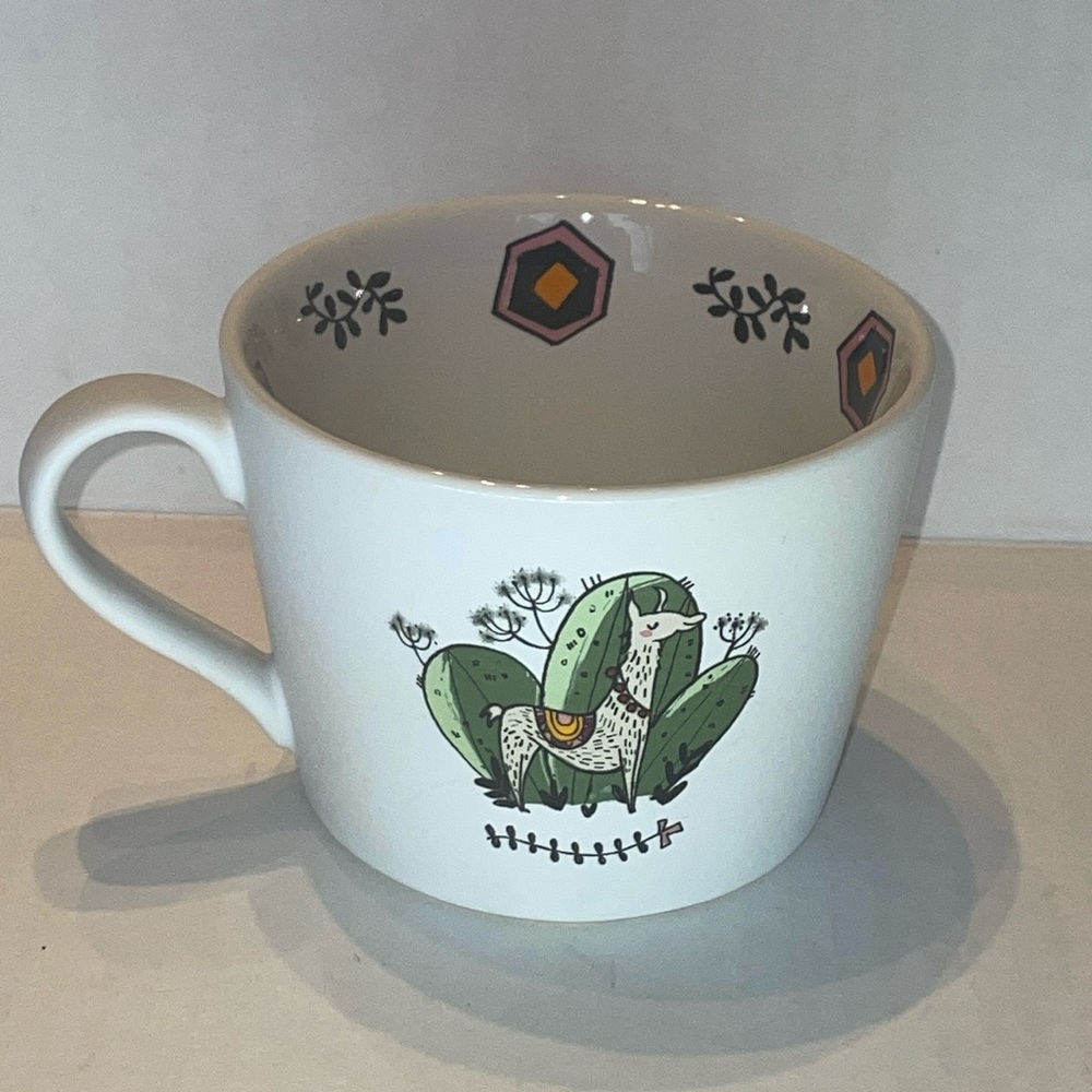 Grace Cactus Llama whimsical coffee mug